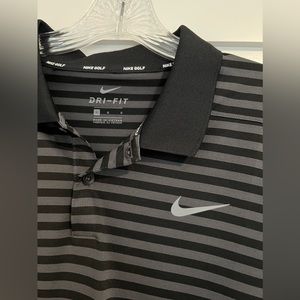 Mens Striped Nike Polo L